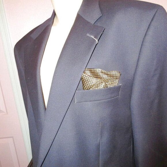 Michael Kors Men's Wool Suit Jacket Blazer Size 46L Navy Luxury Sport Coat NWT - Picture 3 of 12